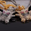 Fashion Hip Hop Gengar Pendant Necklace Men With Tennis Chain Hip Hop/Punk Gold Silver Color Charms Chain Jewelry for Men Gift. 