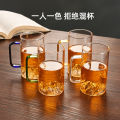 Factory Wholesale Heat-Resistant Glass Guanshan Cup Large Capacity Zang Shan Cup Water Cup Creative Square Handle Transparent Glass Large Tea Cup. 