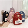 Korean Style College Bag with a cute small Teddy in front. 