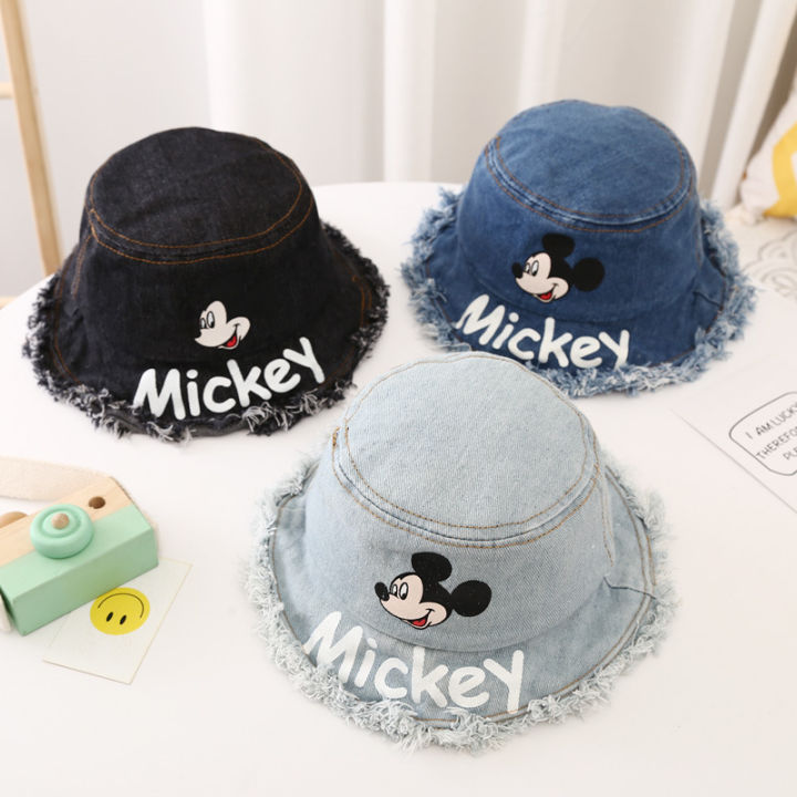 【Estrus Store】Kids Girls Mickey Mouse cowboy Hat Solid Plain Baby Boys Sun Caps Children Bonnet