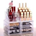 Acrylic Cosmetic Organizer Makeup Holder Display Jewellery Storage Case With Drawer. 