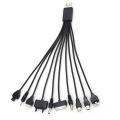 10 in 1 Universal Black USB Cable Fast Charging Line to Multi Plug Cell Phone Charger Cable for Samsung HTC Sony OM 10 in 1 Charging Cable Data Line Muti Wire Charger Adapter USB Mobile Charger Multi Pin Cable 10in1 Universal usb 2.0. 