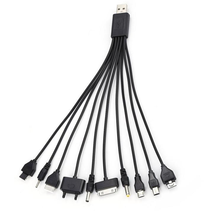 10 in 1 Universal Black USB Cable Fast Charging Line to Multi Plug Cell Phone Charger Cable for Samsung HTC Sony OM 10 in 1 Charging Cable Data Line Muti Wire Charger Adapter USB Mobile Charger Multi Pin Cable 10in1 Universal usb 2.0