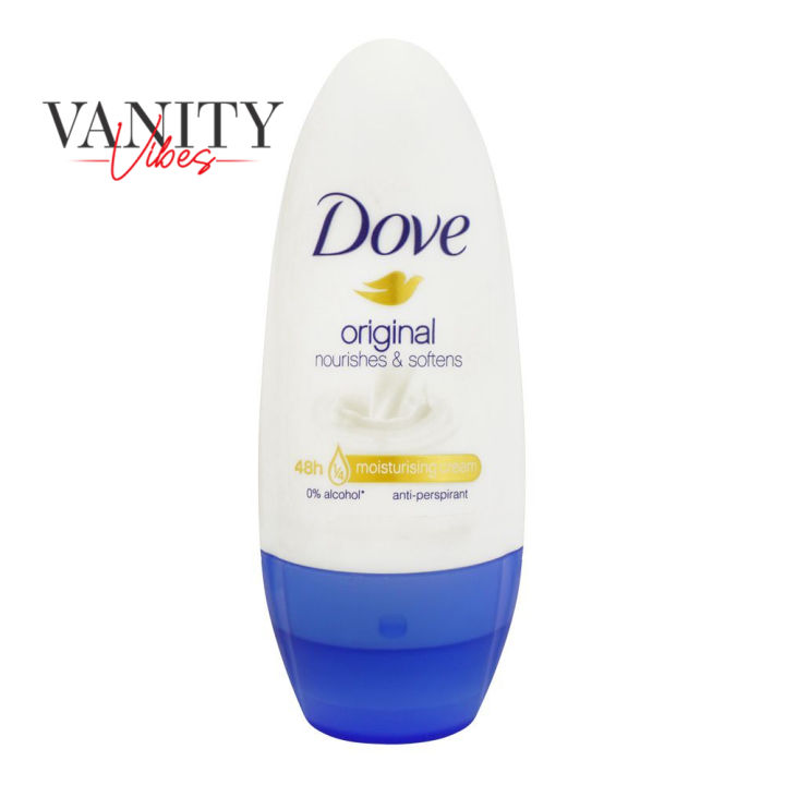 DOVE Women Antiperspirant Deodorant Roll-On for refreshing 48-hour protection, Original, alcohol free, 40ml