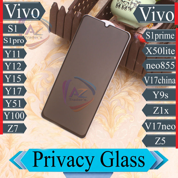 Privacy Glass Screen Protector For Vivo S1 S1.pro S1.prime Y11 Y12 Y15 Y17 Y51 Y100 Z5 Z7 Z1x X50.lite Neo.855 V7.china V17.neo Y9s Privacy Glass Screen Protector Tempered HD Screen Protector 100% Original High quality Edge to Edge