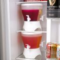 3 Compartment Beverage Dispenser Plastic 360° Rotating Dispenser with Faucet and lid, 3.5L Large Capacity Refrigerator Cold Water Kettle, Multifunctional Cooler Bottle.. 