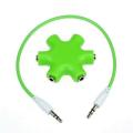 Connector Hub Multi Headphone 5-Way Travel Splitter Lightweight Smartphone 3.5mm. 