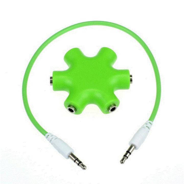 Connector Hub Multi Headphone 5-Way Travel Splitter Lightweight Smartphone 3.5mm