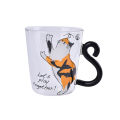250ML Cute Cat Glass Juice Coffee Cup Milk Tea Coffee Glass Mug Cat Tail Handle. 