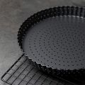 4 Pack Quiche Tart Pan,5 Inch Round Perforated Pizza Baking Tray Non-Stick Tart Tin with Holes for Cakes,Pies,Quiches. 