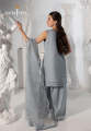 Asim Jofa Unstitched Embroidered Boski Silk 3 Piece Suit For Women And Girls - Grey- Collection: Izel - Designcode: Ajizl-17-Uns. 