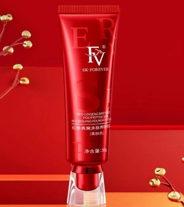 YRY YIRUOYI FV SK Forever Foundation Tube China Red Skin Liquid Real Diamond Waterproof