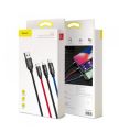 BASEUS 3-In-1 Charging Cable - Rapid Series USB To Micro/Lightning/Type-C Nylon Braided Cable - 3.5A - 1.2m. 