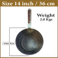Ulta Tawa Iron Roti Chapati Maker With Wooden Handle Durable Quality Roti Tawa Kitchen Home Chapati Heavy Duty Flat Bread Phulka Roti Tawa Roomali Roti Chapati Phulka Coocking Coockware set Long Usage Frying Pan Non Stick Metal Ulta Tawa 12 Inch. 