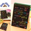 Scratch note pad,Scratch Pad for kids ,Scratch Note Black Cardboard Creative, Rainbow Scratch Note Pad Scratch book with wooden Stick, Small scretch note pad scratch book with wooden stick notepad - Kidzklub. 