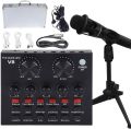 ENCORE 300 MICROPHONE V8 Multifunctional Live Intelligent Volume Adjustable Audio Mixer Sound Card for Computer PC with Microphone And Aluminum Box ORIGINAL UK ZONE STOCK. 