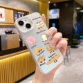 Cartoon Jelly Cat Croissant Bread Cake Case For Samsung Galaxy S24 S23 S22 S21 S20 Plus Ultra FE A55 A35 A54 A53 A15 A06 A52 A52S Casing Trend Premium IMD Soft Silicone Edge Cover. 