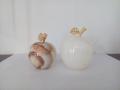 Pack of 2(Medium and Small) Apple shaped marble sculpted home decor item. 