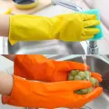 New Imported Heavy Duty Rubber Gloves - Yellow Latex, Household Cleaning, Dishwashing, Strong, Work, Medical, Food Safe, 1 Pair. 