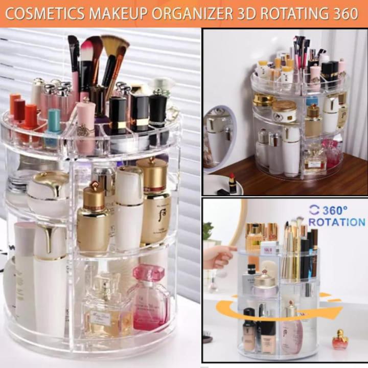 Cosmetics Makeup Organizer 3D Rotating 360