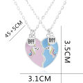 Best Friends Necklace Broken 2 PCS Unicorn Love Stitching Friendship Necklaces Nicle. 
