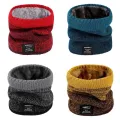 ZEBF-Winter Scarf for Men Fleece Ring Bandana Knitted Warm Solid Scarf Women Neck Warmer Thick Cashmere Hot Handkerchief Ski Mask. 