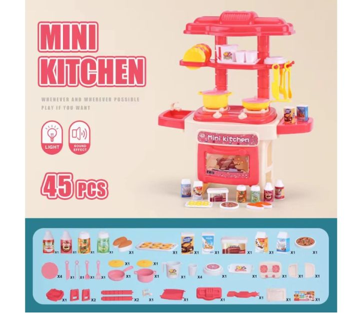 Wooden Toaster Set For Kids Simulation Big Kitchen Set Cooking Game Pretend Play Kitchen Food Toys Cooking Set For Kids Girls Boys Toddler Group