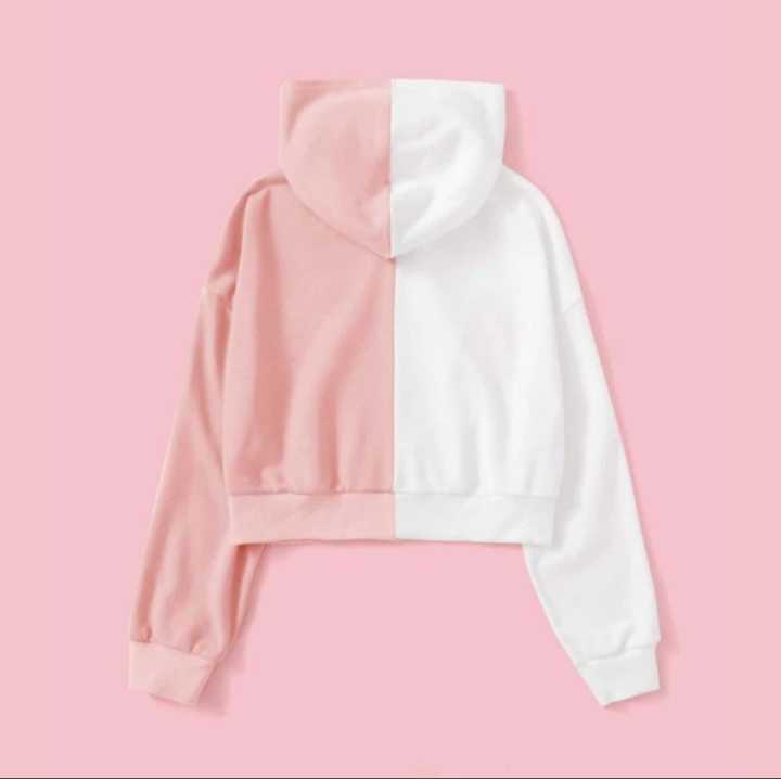 Pink%20and%20White%20Kantras%20Crop%20Top%20Zipper%20Hoodie%20for%20Women,%20Comfortable%20Fleece%20Fabric%20-%20Image%202