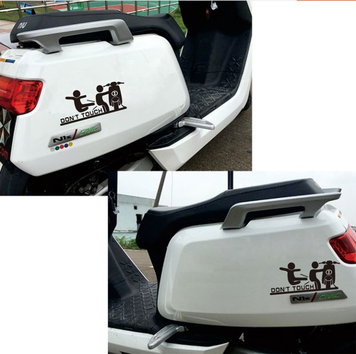 English version don't touch my electric car sticker motorcycle stickman funny suitable for scooter motorcycle sticker