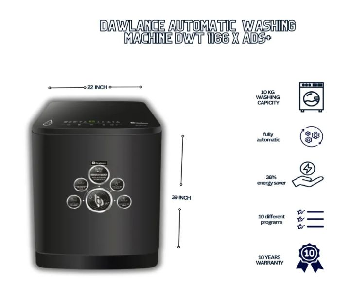 Dawlance Automatic Washing Machine DWT 1166 X ADS+ / Top Load / 11 KG / Touch Panel / Auto Dosing