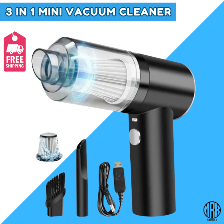 3 in 1 Mini Vacuum Cleaner Wireless Rechargeable Handheld High Power Suction Vacuum Cleaning Machine for Home Car Computer Keyboard Office Sofa Cleaner Cordless Air Blower Machine