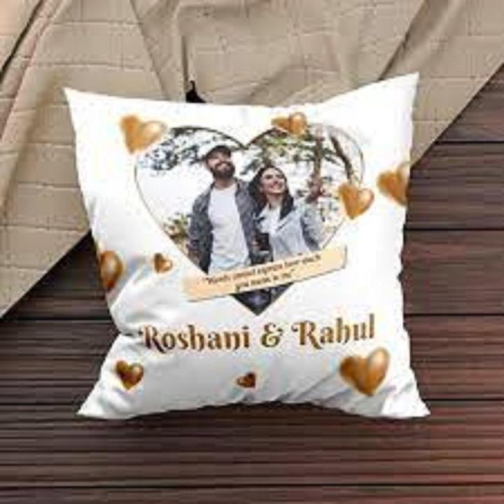 Couple Names Printed Customized Cushion Personalized Pillow in Silk Daraz.pk