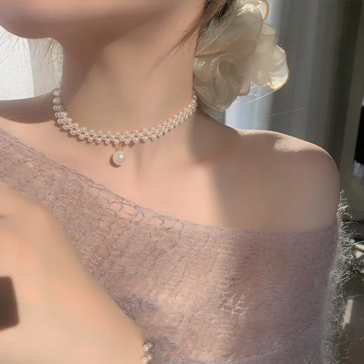 Handmade%20Pearl%20Weaving%20Necklace%20Simulated%20White%20Pendant%20with%20Chain%20Romantic%20Wedding%20Party%20Vintage%20Jewelry%20for%20Women%20and%20Girls%20-%20Image%207