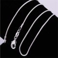 1MM 925 Sterling Silver Chain Fashion Sliver Necklace High Quality Snake Chain For Men And Women. 