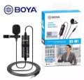 Boya BYM1 Omnidirectional Lavalier Condenser Microphone with 20ft Audio Cable Best Use for Youtubers and Interviewers(Black). 