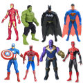 8 Characters Pcs Set - Avengers Marvel and DC Action Figures Superhero With LED Light Toys Movable Head Arms Legs Knee Elbow Moveable Super Hero Figure - Superman Spiderman Batman Toy For Kids Boys Girls Baby Children - Size 11cm / 4.5 inch. 