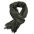 Lurex Stripe Men Scarf Fringe Cotton Linen Scarf Men Winter Outdoor Warm Long Shawl Soft Muffler Vintage Literary Style 90x195cm. 