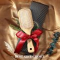 Bamboo Hair Brush with Steel Bristles, Help Hair Growth and Massaging Scalp, With Free Gift for Kids (Sticker, Golden Scarf pin, Bllaoon, Pair of Girls Hair Poni)By Mall City Zone. 