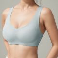 New Latex  Silk Sport  Bra Women Ultra Thin Sports Bra Seamless Wireless Breathable Sleep Vest Padded Bra - Women's No Steel Ring Brassiere Solid Widened Shoulder Strap Comfortable Ice Silk bra (size  XS-2XL all color availabe ). 