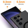 Corrugated Ice Mist for Samsung S23 Ultra Phone Case Magnetic S23 Ice Mist Frosted Advanced Sense PC Protective Sleeve. 