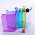 New Fashion Portable Memo Notebook Water Bottle Plastic BPA Free Flat Water Bottle 440ml. 