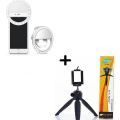 Pack of 2 Rechargeable Selfie LED Ring Light TikTok Light And Mini Tripod Stand & Mobile Clip. 