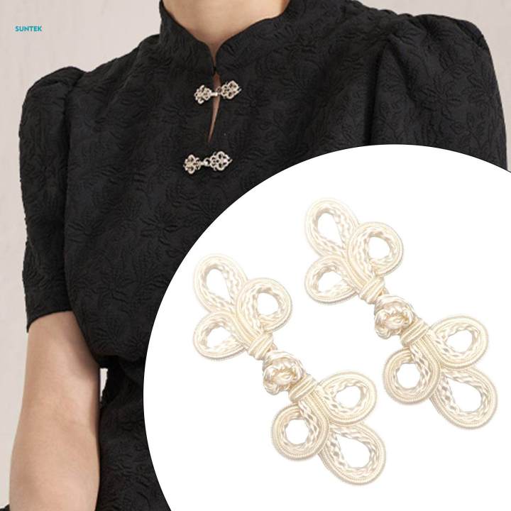 Chinese Knot Frog Buttons Traditional Handcraft Button Decor Clothes Buttons 2Pcs for Coats Costumes