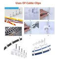 JSS Traders Box of Heavy Duty Durable Nail Cable Clips WIre clips 4mm to 14mm Nail Clips for Cable Management/Wire Management DIY And Outdoor Use Steel Nail Clips Cable Holders PVC Material DozenPack Cable Clips for Home and Office Use Cord Organizer. 