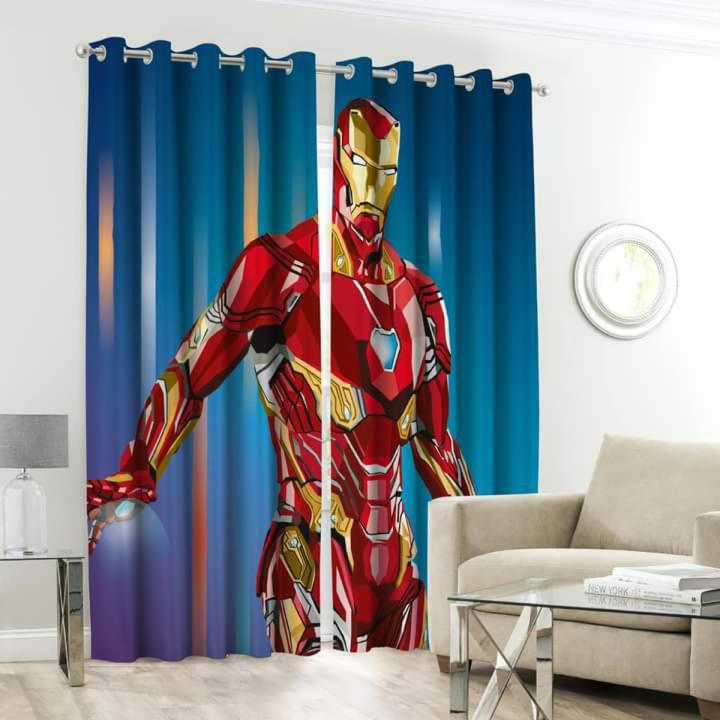Iron man Digital Printed Curtain Pair