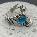 Newest Design Cool Punk Mens Boy Purplish Blue Stone Scorpion Ring 316L Stainless Steel Wholesale blue crystal scorpion ring. 