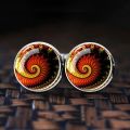 Fibonacci Spiral Golden Ratio Cufflinks Men Fashion Sacred Geometry Cufflinks Silver Color Cuff Links. 
