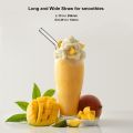 Techmanistan Set of 4 - Reusable Glass Straws With Cleaning Brush, Glass Drinking Straws. 