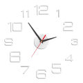 Modern Design Simple DIY Digital Clock Silent Wall Clock Room Living Decoration Punch-Free Wall Sticker Clock Home Wall Decor 1Set. 