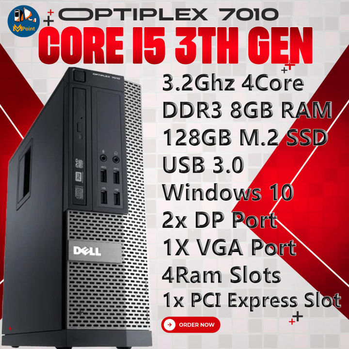 Core i5 3th Gen +8GB RAM+128GB M.2 SSD Windows 10 Ready to Use Dell 7010 Desktop